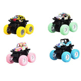 Mini Off-Road Toy Cars 4Pcs Colorful 360 Degrees Rotating Pull Back