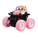 Mini Off-Road Toy Cars 4Pcs Colorful 360 Degrees Rotating Pull Back
