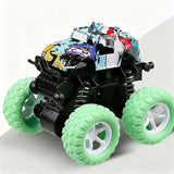 Mini Off-Road Toy Cars 4Pcs Colorful 360 Degrees Rotating Pull Back