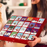 24 Days Funny Christmas Socks Countdown Calendar with 12 Pairs Unisex Socks Style 1