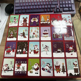 24 Days Funny Christmas Socks Countdown Calendar with 12 Pairs Unisex Socks Style 1