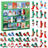 24 Days Funny Christmas Socks Countdown Calendar with 12 Pairs Unisex Socks Style 2