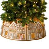 Gingerbread House Christmas Tree Collar LED Tree Skirt for Holiday Decor S
