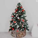 Gingerbread House Christmas Tree Collar LED Tree Skirt for Holiday Decor S