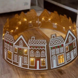 Gingerbread House Christmas Tree Collar LED Tree Skirt for Holiday Decor L