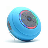 LED Bluetooth Portable Speaker with Suction Cup for Shower and Travel Blue
