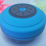 LED Bluetooth Portable Speaker with Suction Cup for Shower and Travel Blue