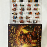 24 Days Highland Cow Advent Calendar with 3D PVC Ornaments