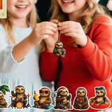 Christmas Sloth Advent Calendar 24-Day Holiday Countdown with Acrylic Ornaments