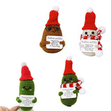 4PCS Knitted Positive Doll Pocket Ornament with Motivation Card for Emotional Support