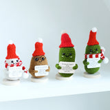 4PCS Knitted Positive Doll Pocket Ornament with Motivation Card for Emotional Support