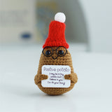 4PCS Knitted Positive Doll Pocket Ornament with Motivation Card for Emotional Support