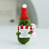 4PCS Knitted Positive Doll Pocket Ornament with Motivation Card for Emotional Support