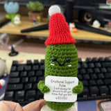 4PCS Knitted Positive Doll Pocket Ornament with Motivation Card for Emotional Support