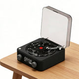 Retro Bluetooth Gramophone Speaker Portable Wireless Music Player Black