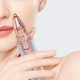 2-in-1 Electric Hair Remover and Eyebrow Trimmer for Women Portable Grooming Tool Blue