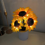 Sunflower LED Night Light Decorative Rechargeable Table Lamp for Home Decor