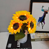 Sunflower LED Night Light Decorative Rechargeable Table Lamp for Home Decor