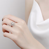 Adjustable Zircon Spinner Rings Set Rotating Meditation Fidget Jewelry Silver