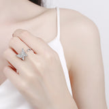 Adjustable Zircon Spinner Rings Set Rotating Meditation Fidget Jewelry Silver