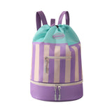 Swimming Backpack with Dry Wet Separation for Travel Beach & Pool Purple