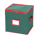 Foldable Christmas Ornament Storage Box with Removable Dividers Holiday Organizer Green