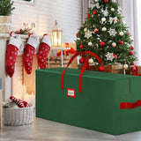 Large Christmas Tree Storage Bag with Compartments for Holiday Decorations Green
