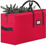 Large Christmas Tree Storage Bag with Compartments for Holiday Decorations Red