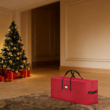 Large Christmas Tree Storage Bag with Compartments for Holiday Decorations Red
