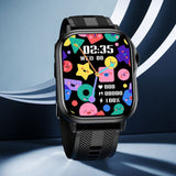Bluetooth Smart Watch Full Screen Fitness Tracker with Call Function for Daily Use Black