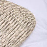 Vacation Style Straw Woven Shoulder Beach Tote Bag Beige
