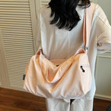 Sports Gym Bag Multi-Use Shoulder Handbag with Shoe Compartment Pink