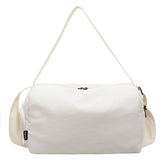 Sports Gym Bag Multi-Use Shoulder Handbag with Shoe Compartment White