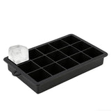 15 Grid Silicone Ice Cube Tray with Lid for Home Kitchen Freeze Black