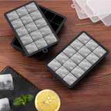 15 Grid Silicone Ice Cube Tray with Lid for Home Kitchen Freeze Black