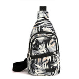 Multi-Layer Printed Crossbody Sling Chest Bag for Women Travel and Sport Black