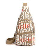 Multi-Layer Printed Crossbody Sling Chest Bag for Women Travel and Sport Brown