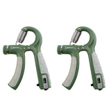 2PCS Adjustable Hand Grip Strengthener with Built-In Counter for Finger and Forearm Training Green