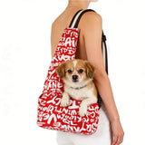 Pet Shoulder Sling Carrier Bag for Dog Cat Puppy Travel in Oxford Cloth Red