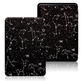 Kindle Painted Protective PU Leather Smart Cover Compatible With Kindle Black White