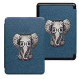 Kindle Painted Protective PU Leather Smart Cover Compatible With Kindle Blue