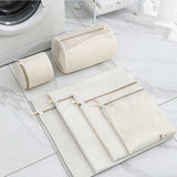 Honeycomb Mesh Laundry Bags 6-Piece Set for Delicate Clothes Lingerie Bras Socks Beige