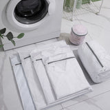 Honeycomb Mesh Laundry Bags 6-Piece Set for Delicate Clothes Lingerie Bras Socks White