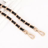 Leather Chain Replacement Strap for Crossbody and Shoulder Handbags Black