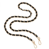 Leather Chain Replacement Strap for Crossbody and Shoulder Handbags Black