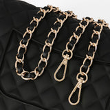 Leather Chain Replacement Strap for Crossbody and Shoulder Handbags Black