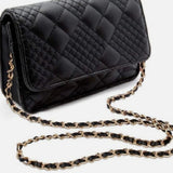 Leather Chain Replacement Strap for Crossbody and Shoulder Handbags Black