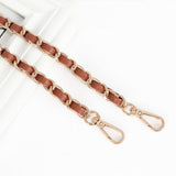 Leather Chain Replacement Strap for Crossbody and Shoulder Handbags Brown