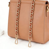 Leather Chain Replacement Strap for Crossbody and Shoulder Handbags Brown