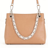 Leather Chain Replacement Strap for Crossbody and Shoulder Handbags White